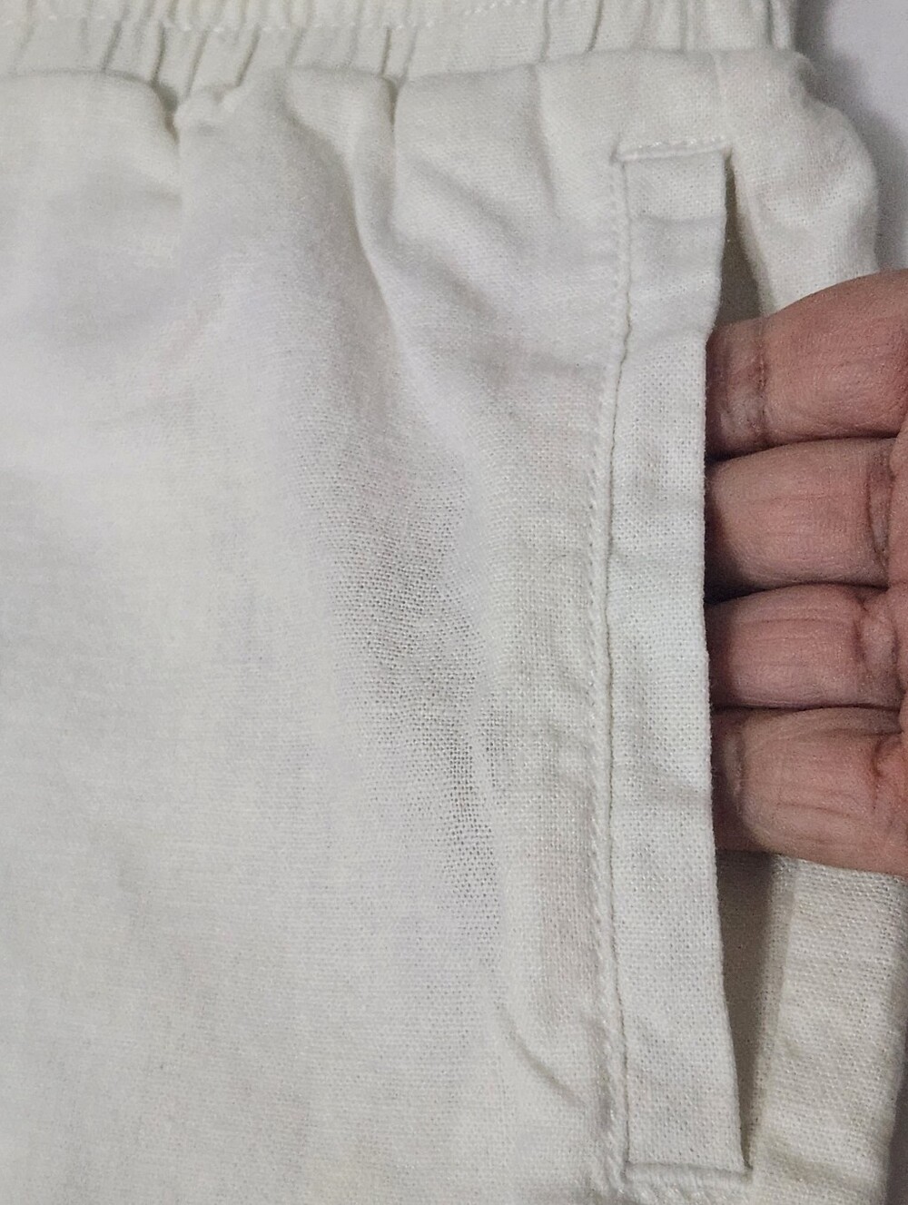 BRIGGS Crop Pants White Drawstring Ruched Hem Size 14 Lagenlook - Picture 6 of 14